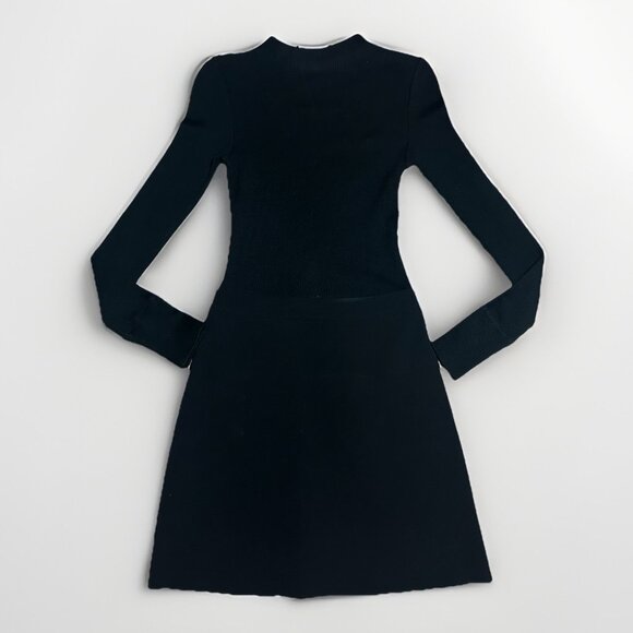 Theory Dress Women’s Size 0 Black Ribbed Wool Blend Mini Dress - Picture 3 of 11